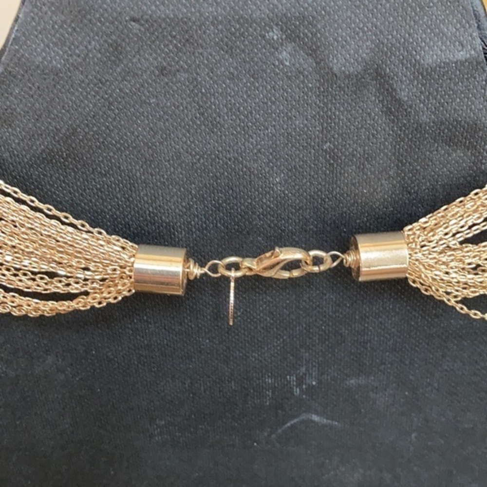 Express Two Tone Chain Wave Statement Necklace - image 4